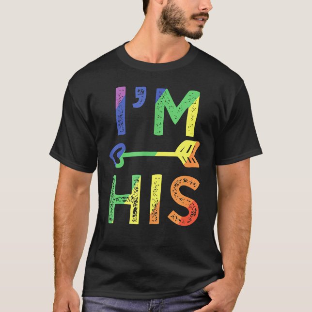 Gay Couple Matching Jag är hans LGBT-Pride T Shirt (Framsida)