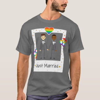 Gay Couple Ny gifta Rainbow LGB Bröllop T Shirt