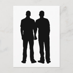 Gay Couple Silhouette Vykort