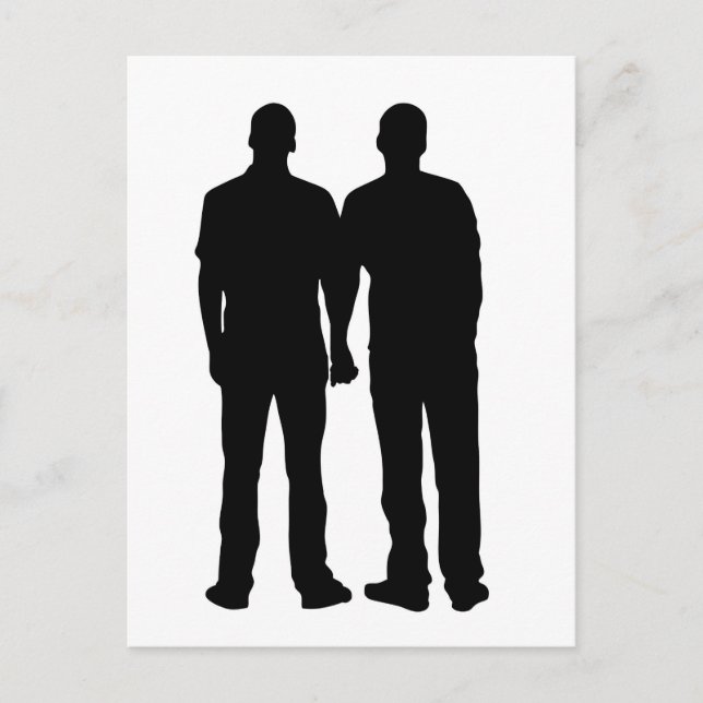 Gay Couple Silhouette Vykort (Framsida)