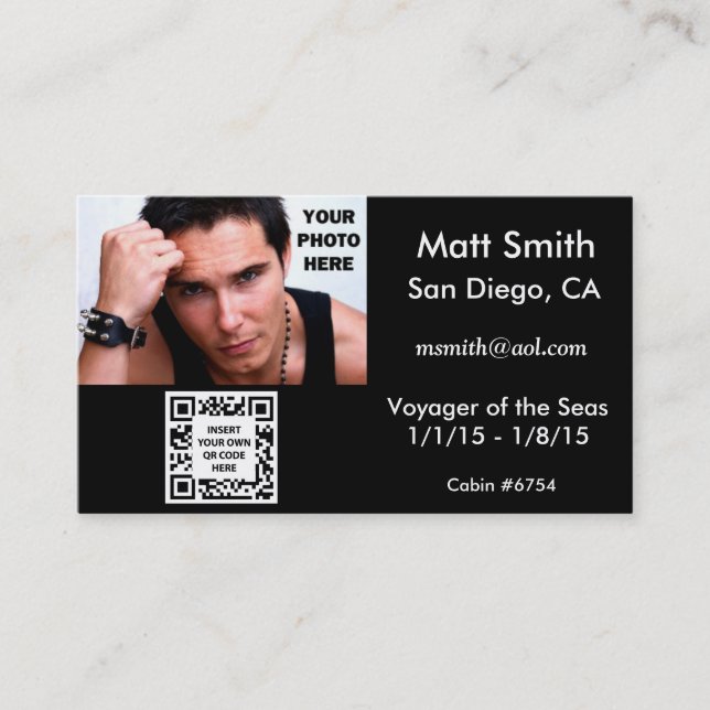 Gay Cruise Card med QR-kod Visitkort (Framsida)