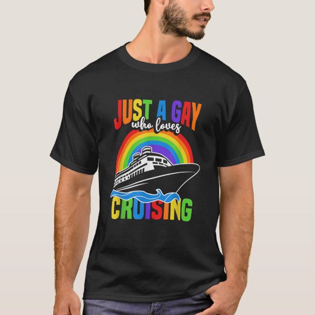 Gay Cruise Cruiseing Summer Vacation T Shirt (Framsida)