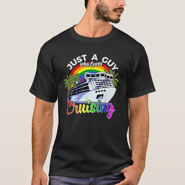 Gay Cruise Shirt LGBT Rainbow Gaycation Cruising V T Shirt (Framsida)