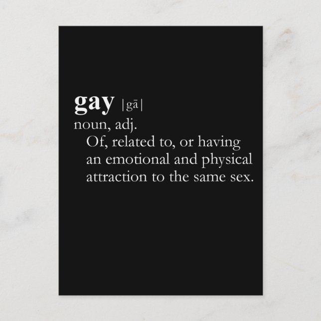 GAY (definition) Vykort (Framsida)