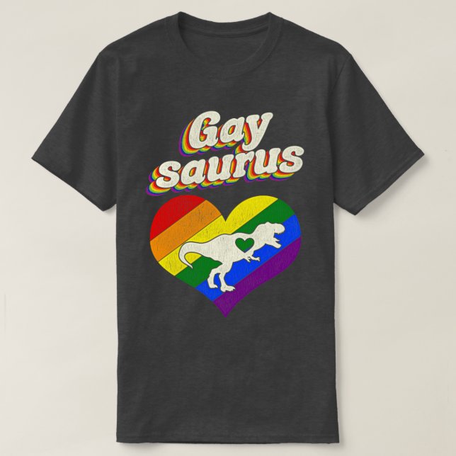 Gay Dino Funny LGBT T Shirt (Design framsida)