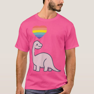 Gay Dinosaur LGBTQ Pride Flagga Lesbisk Kawaii Ani T Shirt