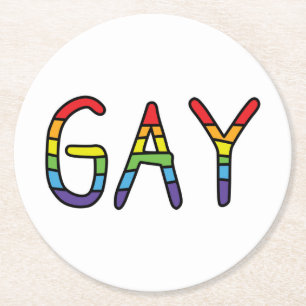 Gay Doodle Design Underlägg Papper Rund
