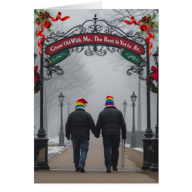Gay Elder Vänskap/Romantik Lycklig Helgdag's Card OBS Kort (Framsidan)