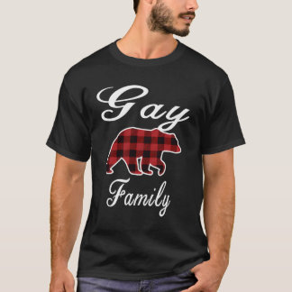 Gay Family Bear Red Plagt jul Pajama Manar Wom T Shirt