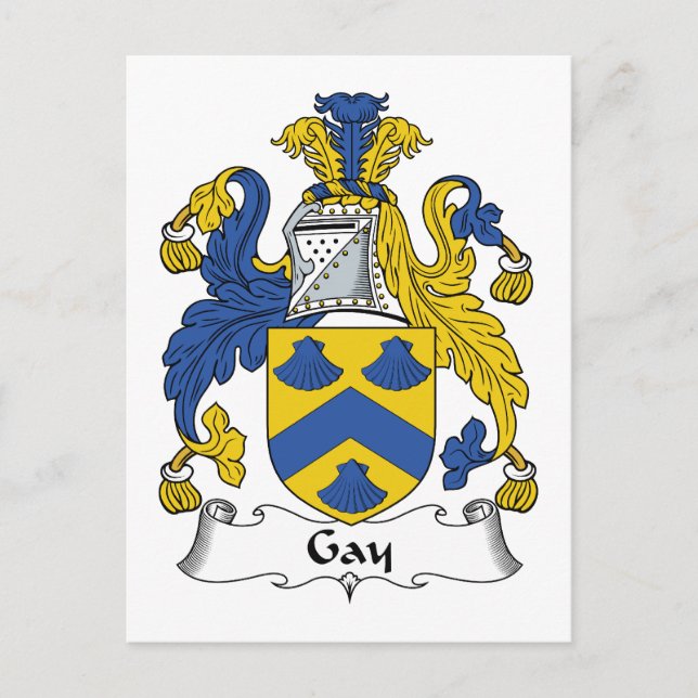 Gay Family Crest Vykort (Framsida)