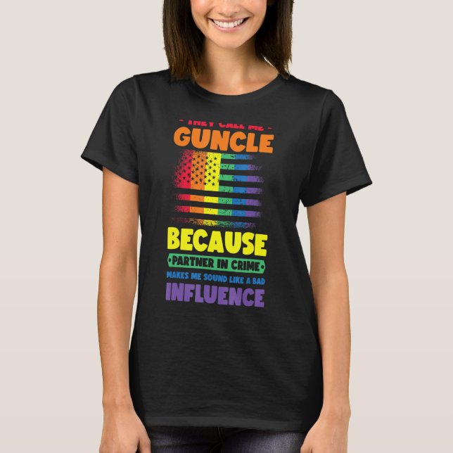 Gay farbror Pride Guncle 14 T Shirt (Framsida)