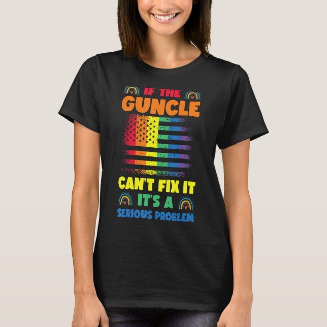 Gay farbror Pride Guncle 2 T Shirt (Framsida)