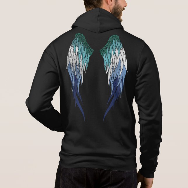 Gay Flagga - Angel Vingar T Shirt (Baksida)