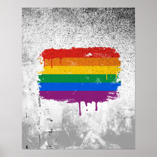 GAY FLAGGA DRIPPING POSTER