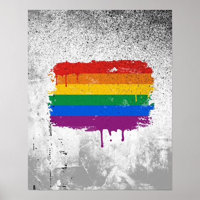 GAY FLAGGA DRIPPING POSTER (Framsidan)