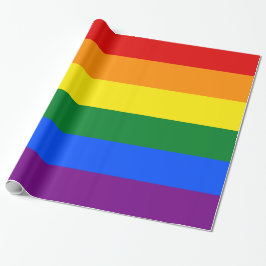 Gay Flagga Färger Rainbow Wide Rand Presentpapper