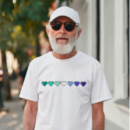 Gay Flagga Pixel Heart T Shirt