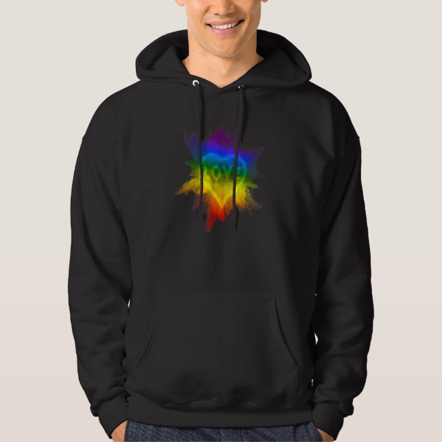 Gay Flagga Pride Rainbow Top Exploding Kärlek Lgbt Hoodie (Framsida)