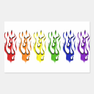 Gay Flames Stickers Rektangulärt Klistermärke