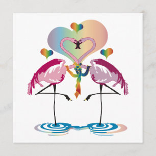 Gay Flamingos-inbjudningar Inbjudningar