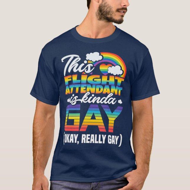 Gay Flight Attendant T Shirt (Framsida)