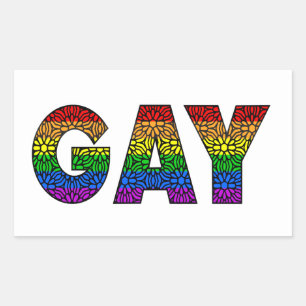 Gay Flower Pride Färg Design Rektangulärt Klistermärke