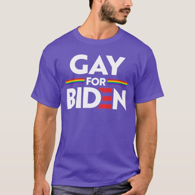 GAY FOR JOE BIDEN SLEEVELESS SHIRT T SHIRT (Framsida)