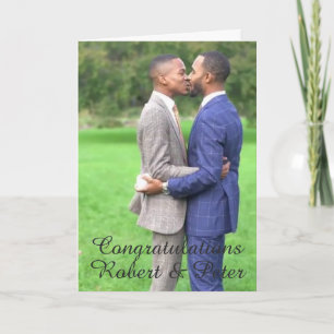 Gay Förlovning/Bröllop Card - Gay Couple Kissing Kort