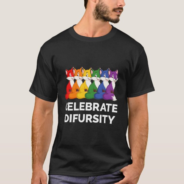 Gay Fox Hårig Pride Lgbt Lgbtq Hårig Fandom T Shirt (Framsida)