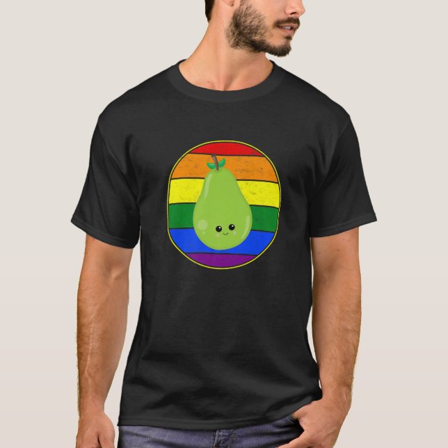 Gay Fruit Pear Älskare HBT TQ Pride Saker Tonåring T Shirt (Framsida)