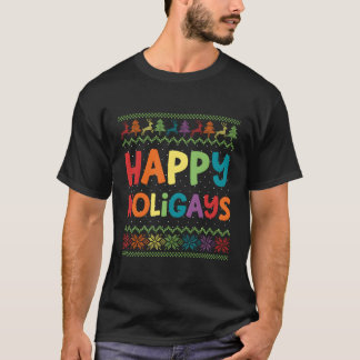Gay Funny Lgbt Lycklig Holigays Rainbow Party Gift T Shirt