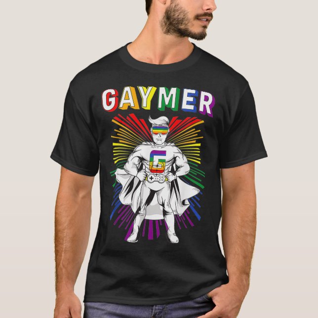 Gay Gamer Gaming Gaymer Gayming LGBTQ Gay Manar Pr T Shirt (Framsida)