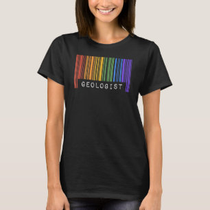 Gay Geolog Pride Flagga Barcode Queer Rainbow LGB T Shirt