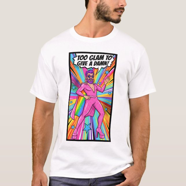 GAY GLAM T-Shirt | Gay Pride Shirt for Men | LGBTQ (Framsida)