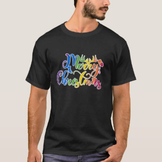 Gay God jul Funny HBT-apparat Regnbåge T S Shirt