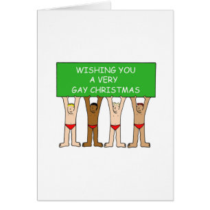 Gay God Jul Humor Tecknad Manar i kalsonger Hälsningskort