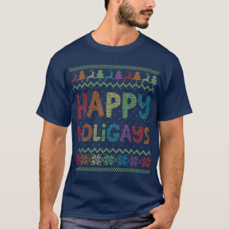 Gay God Jul LGB Lycklig Huligays Rainbow T Shirt