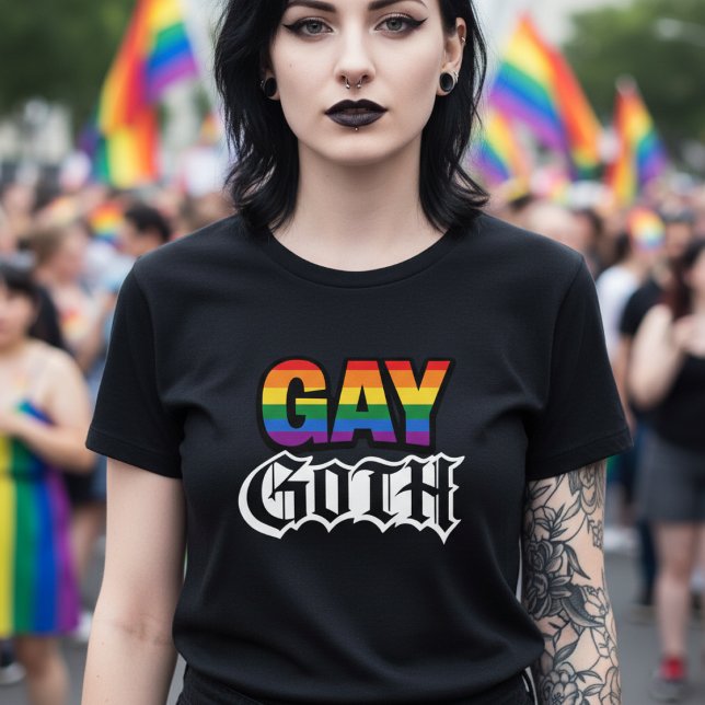 Gay Goth T Shirt (Gay Goth T-Shirt by Ricaso. A great shirt for pride month or anytime. )