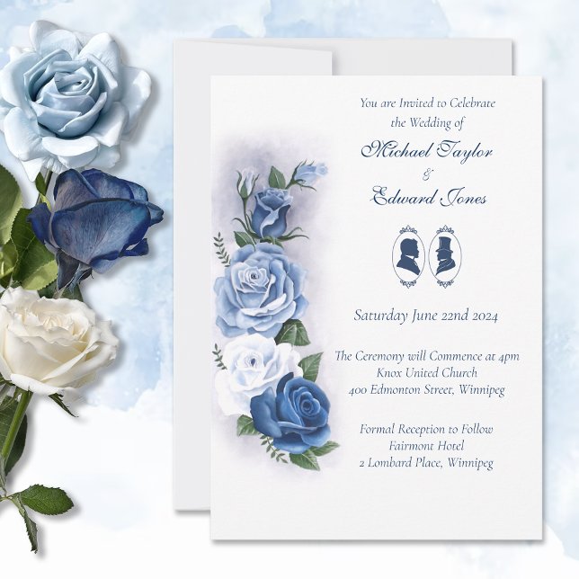Gay Grooms ReEmergency Blue Ro Inbjudningar (Skapare uppladdad)