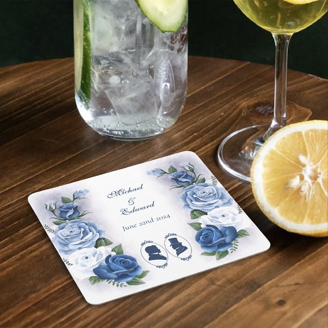 Gay Grooms ReEmergency Blue Ro Underlägg Papper Kvadrat (Skapare uppladdad)