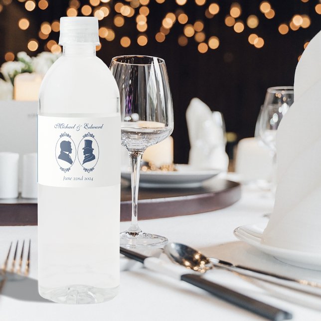 Gay Grooms ReEmergency Blue Ro Vattenflaskor Etikett (Skapare uppladdad)