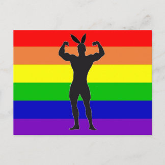 Gay Gym Bunny Pride Vykort