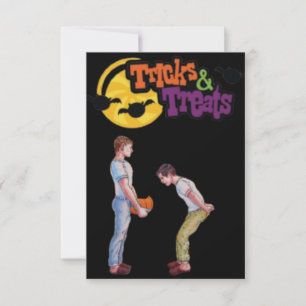 Gay Halloween Tricks and Treats Greeting Card Anteckningskort