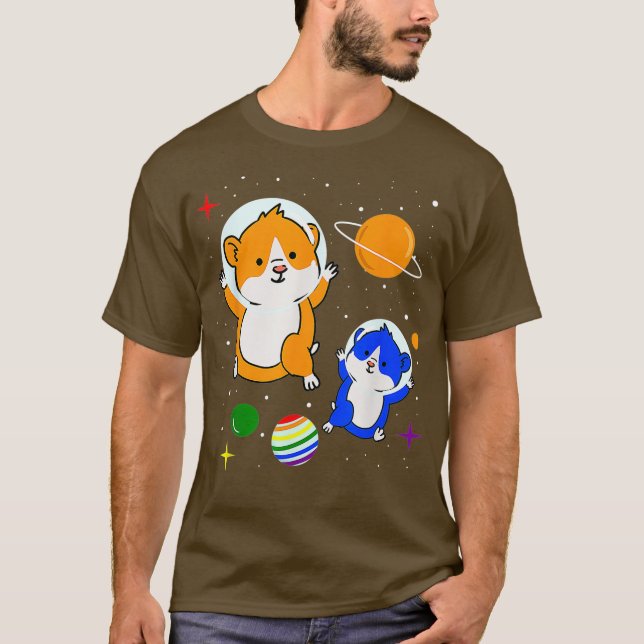 Gay Hamster i Space Gay pride T Shirt (Framsida)