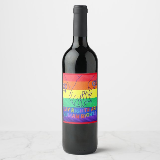 Gay har höger vinflaska etikett (Framsida)