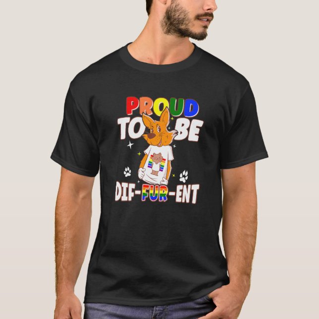 Gay Hårig stolt över att vara annorlunda i Lycklig T Shirt (Framsida)