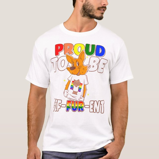 Gay Hårig stolt över att vara annorlunda i Lycklig T Shirt (Framsida)