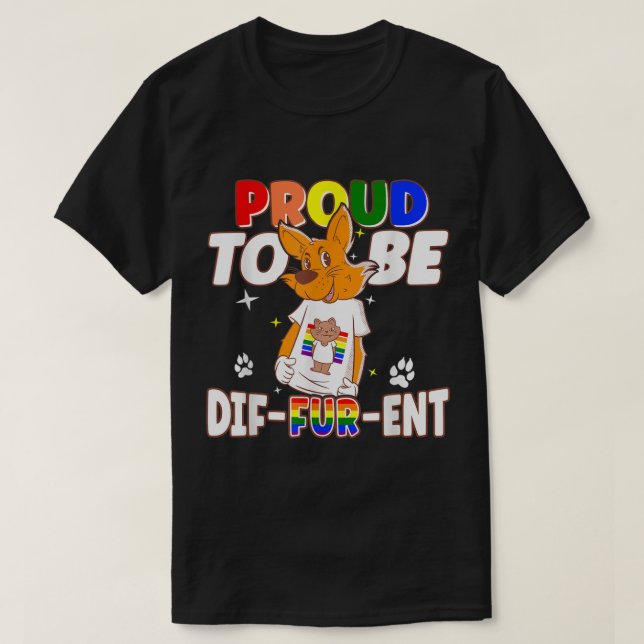 Gay Hårig stolta över att vara annorlunda i lyckli T Shirt (Design framsida)