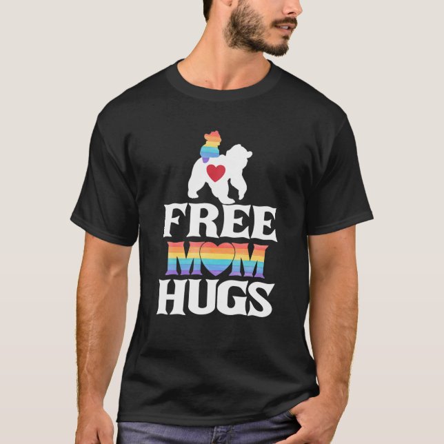 Gay HBT-Pride Mamma Bear for Mamma Hugs T Shirt (Framsida)