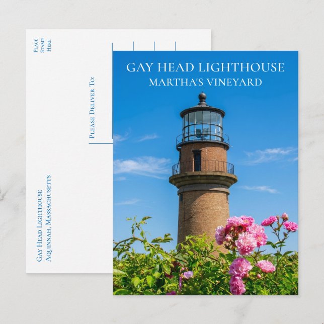 Gay Head Lighthouse Marthas Vineyard MA Vykort (Fram/baksida)